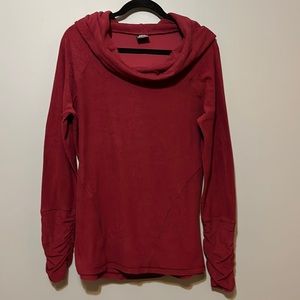 Kuhl | Dark raspberry pink long sleeve ribbed hoodie Women’s XL cowl neck